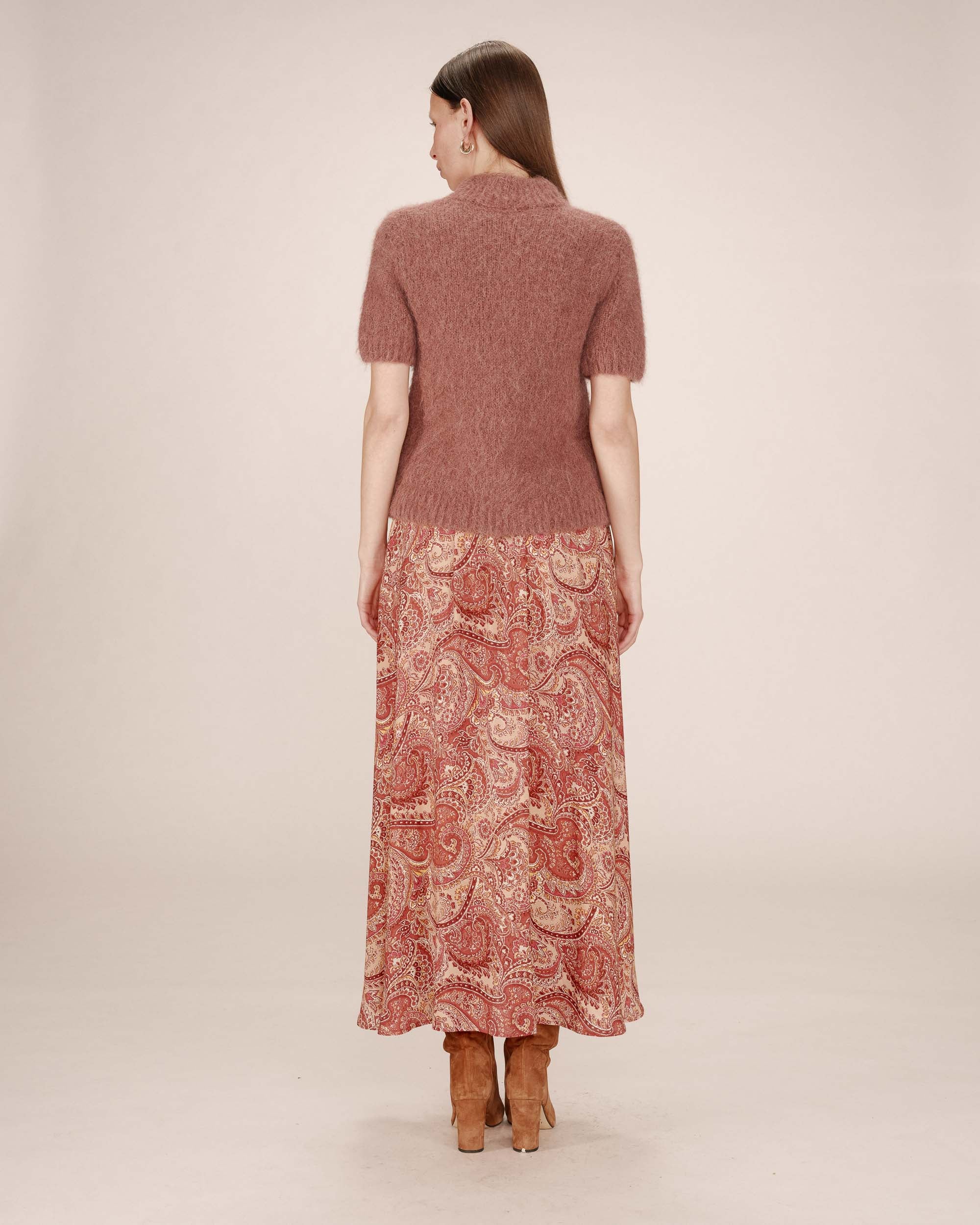 Jupe longue imprimée terracotta Sibella