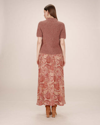 Jupe longue imprimée terracotta Sibella