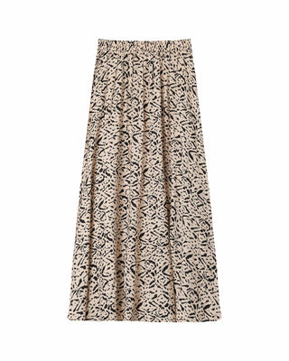 Jupe longue imprimée vanille Sibella