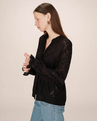 Blouse en dentelle noir Swing