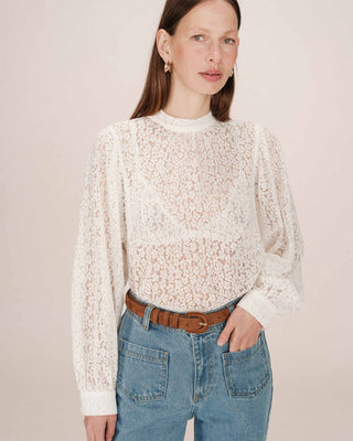 Blouse col lavallière ivoire Sicilia