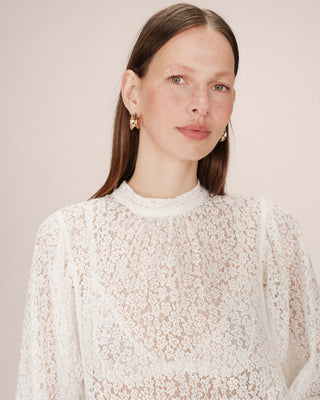 Blouse col lavallière ivoire Sicilia
