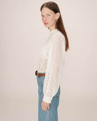 Blouse col lavallière ivoire Sicilia