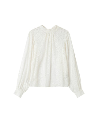 Blouse col lavallière ivoire Sicilia