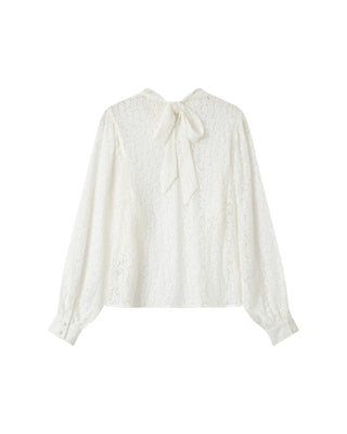 Blouse col lavallière ivoire Sicilia