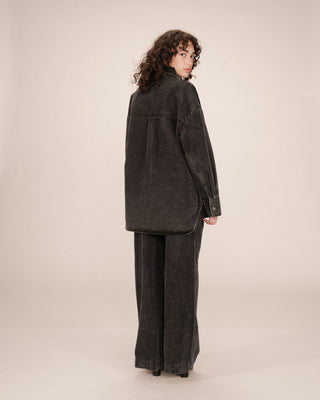 Surchemise oversize black washed Sydney