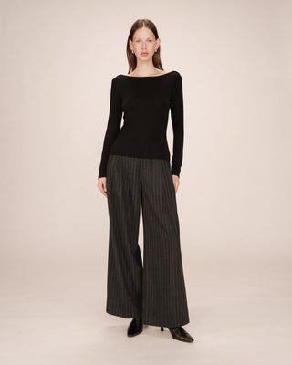 Boat neck top black Stanley