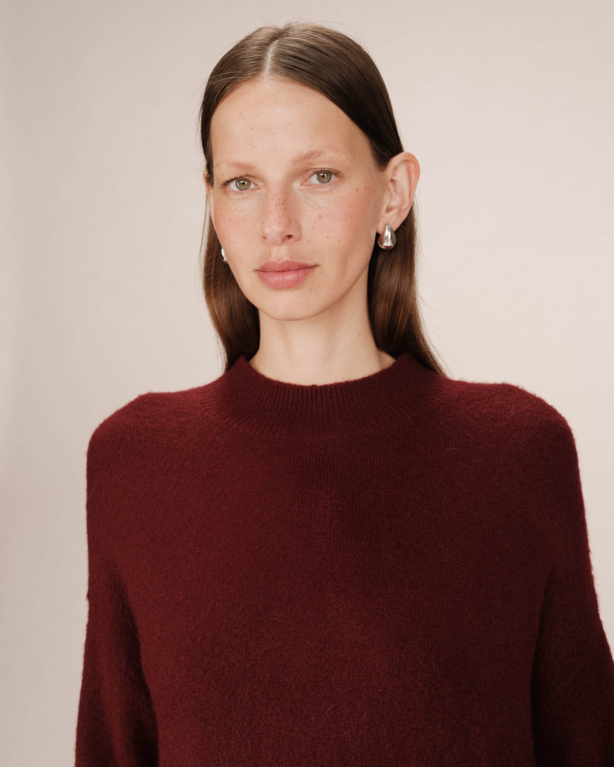 High neck sweater burgundy Salty