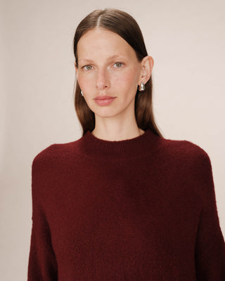 High neck sweater burgundy Salty