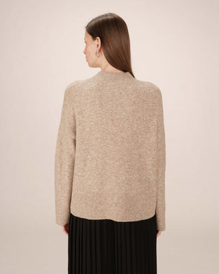 Pull col montant greige Salty