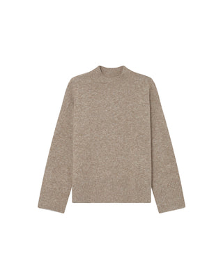 Pull col montant greige Salty