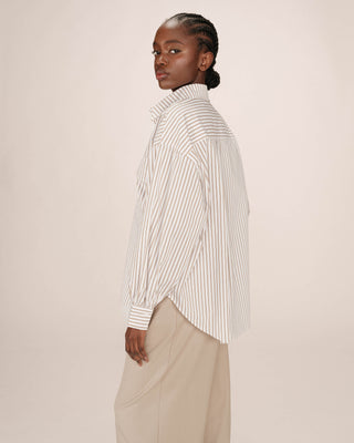 Striped shirt greige Sorbet