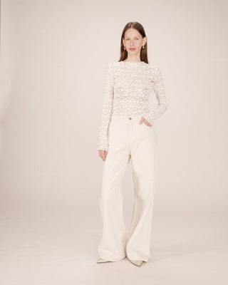 Sheer lace top ecru Shady