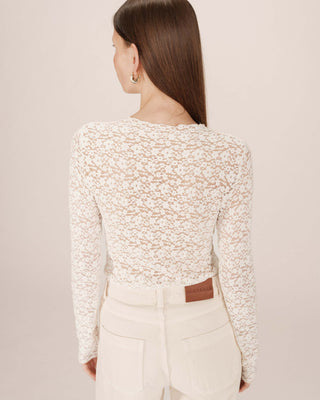 Sheer lace top ecru Shady