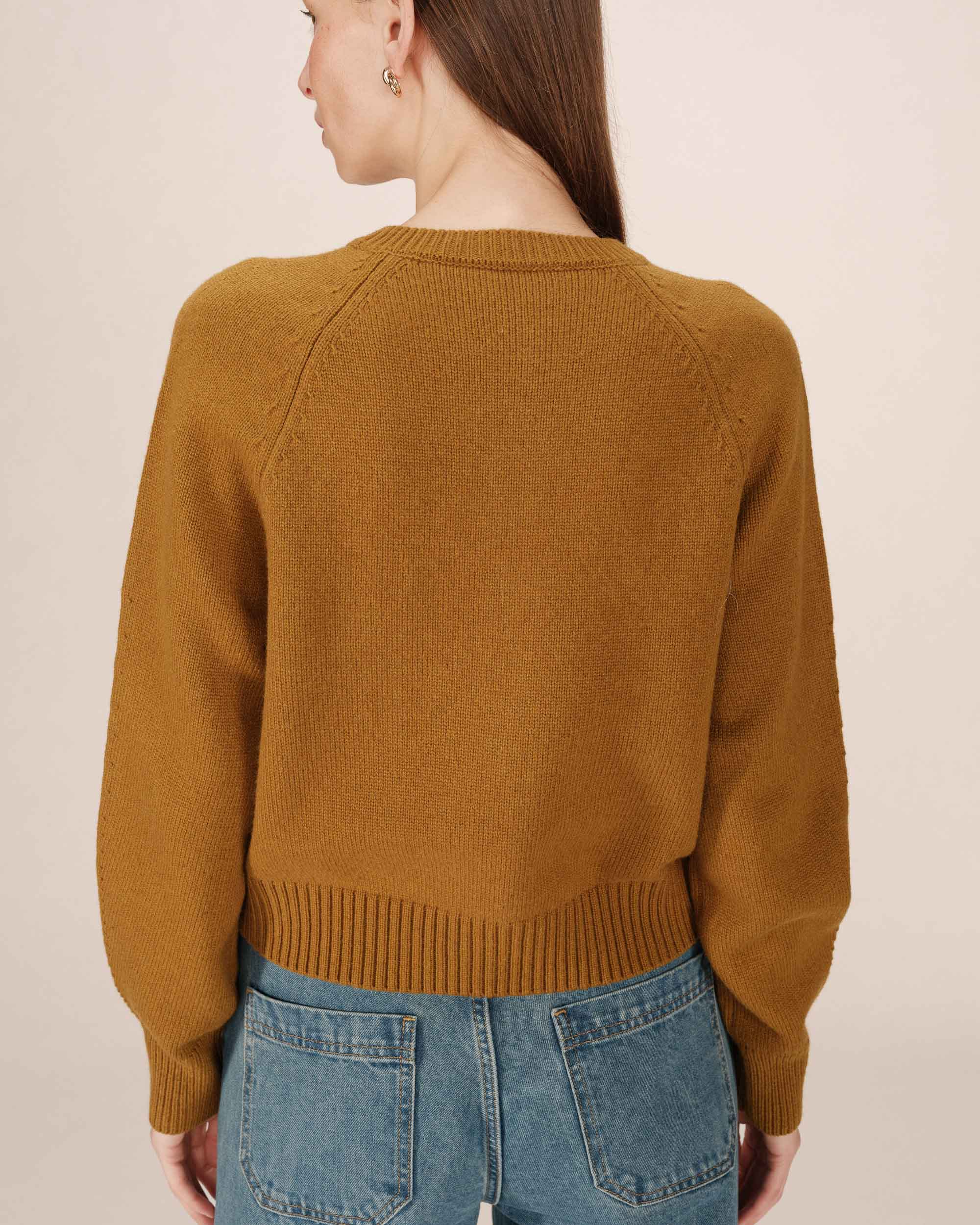 Cardigan boutonne en laine kaki Sanders