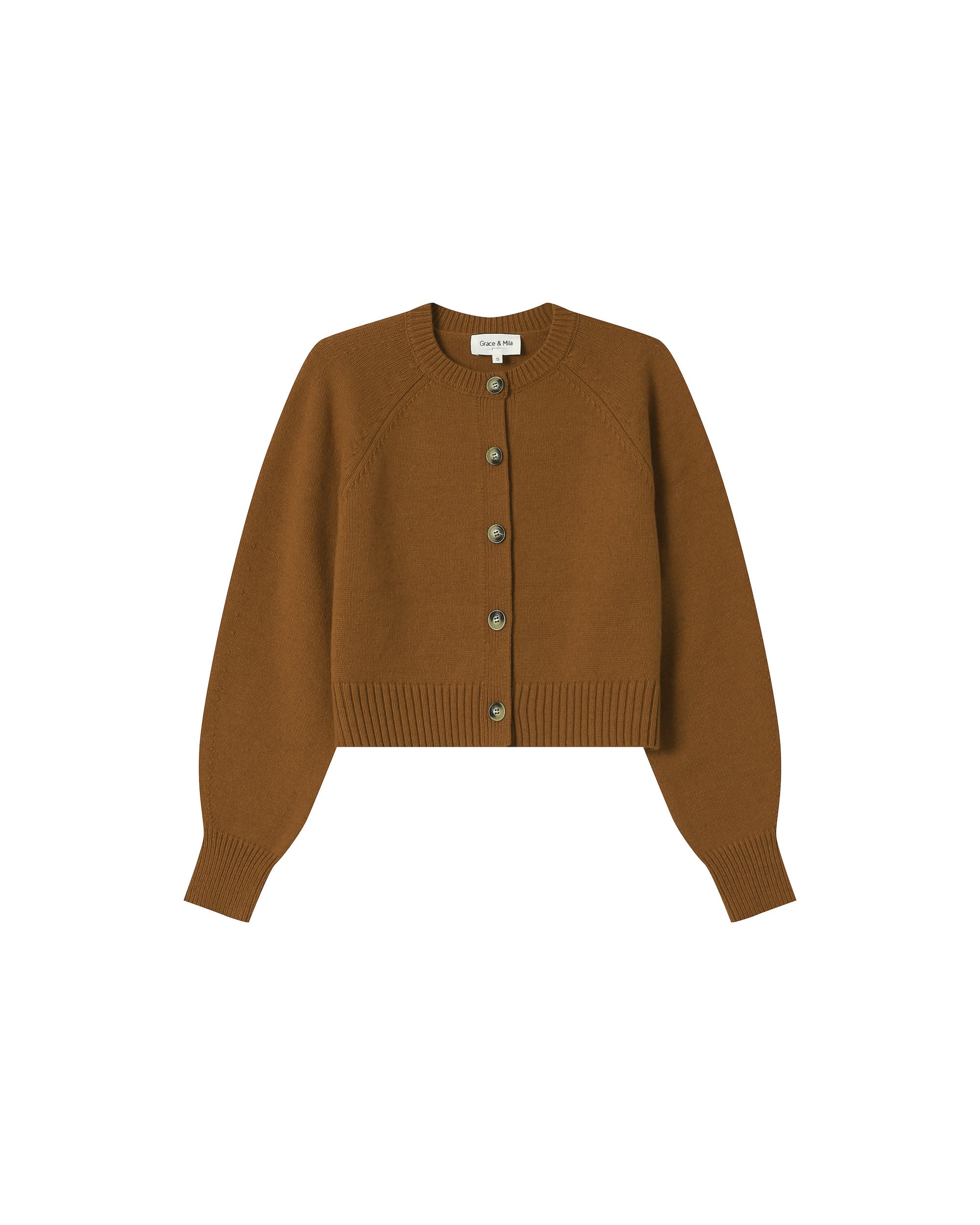 Cardigan boutonne en laine kaki Sanders