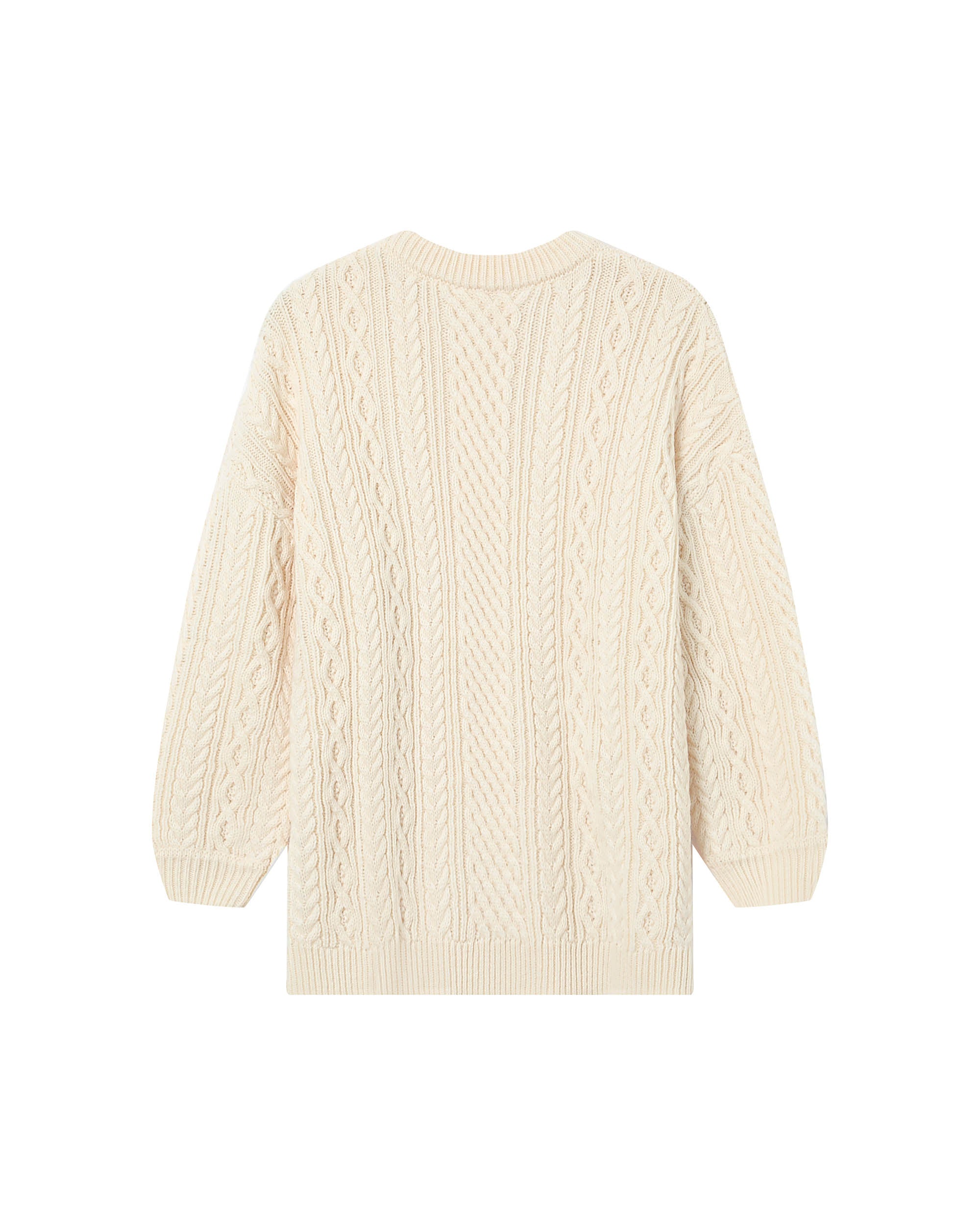 Oversized wool sweater ecru Saverio