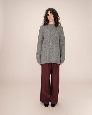 Oversized wool sweater gray Saverio