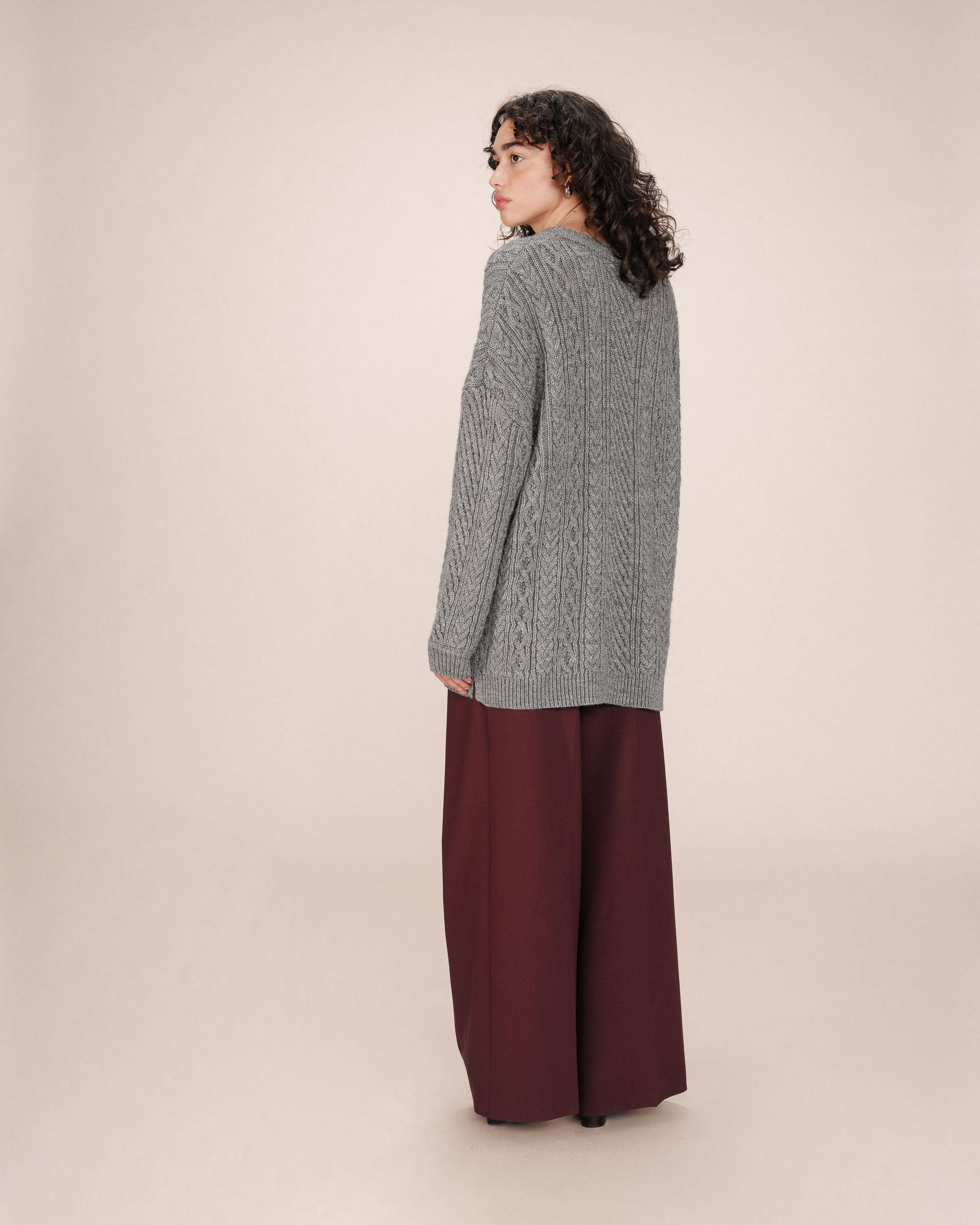 Oversized wool sweater gray Saverio