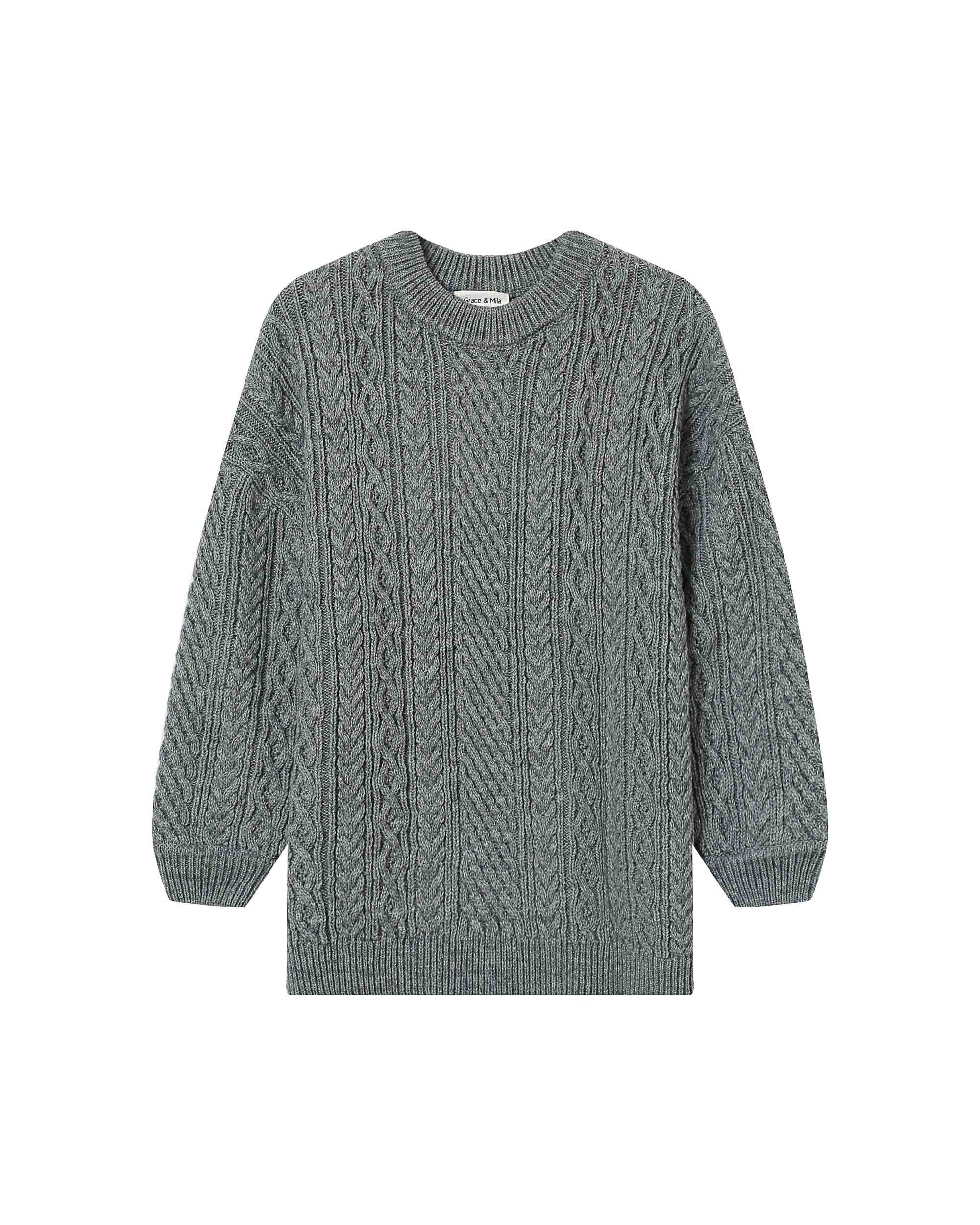 Oversized wool sweater gray Saverio