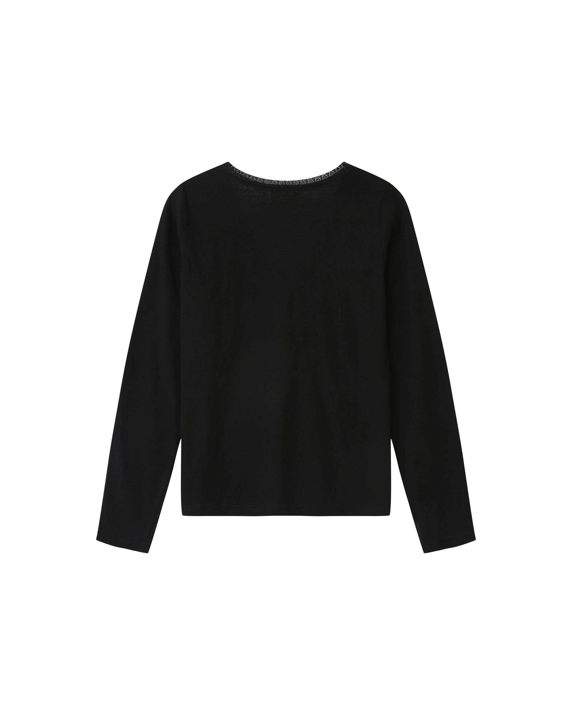 Lace v-neck t-shirt black Selton
