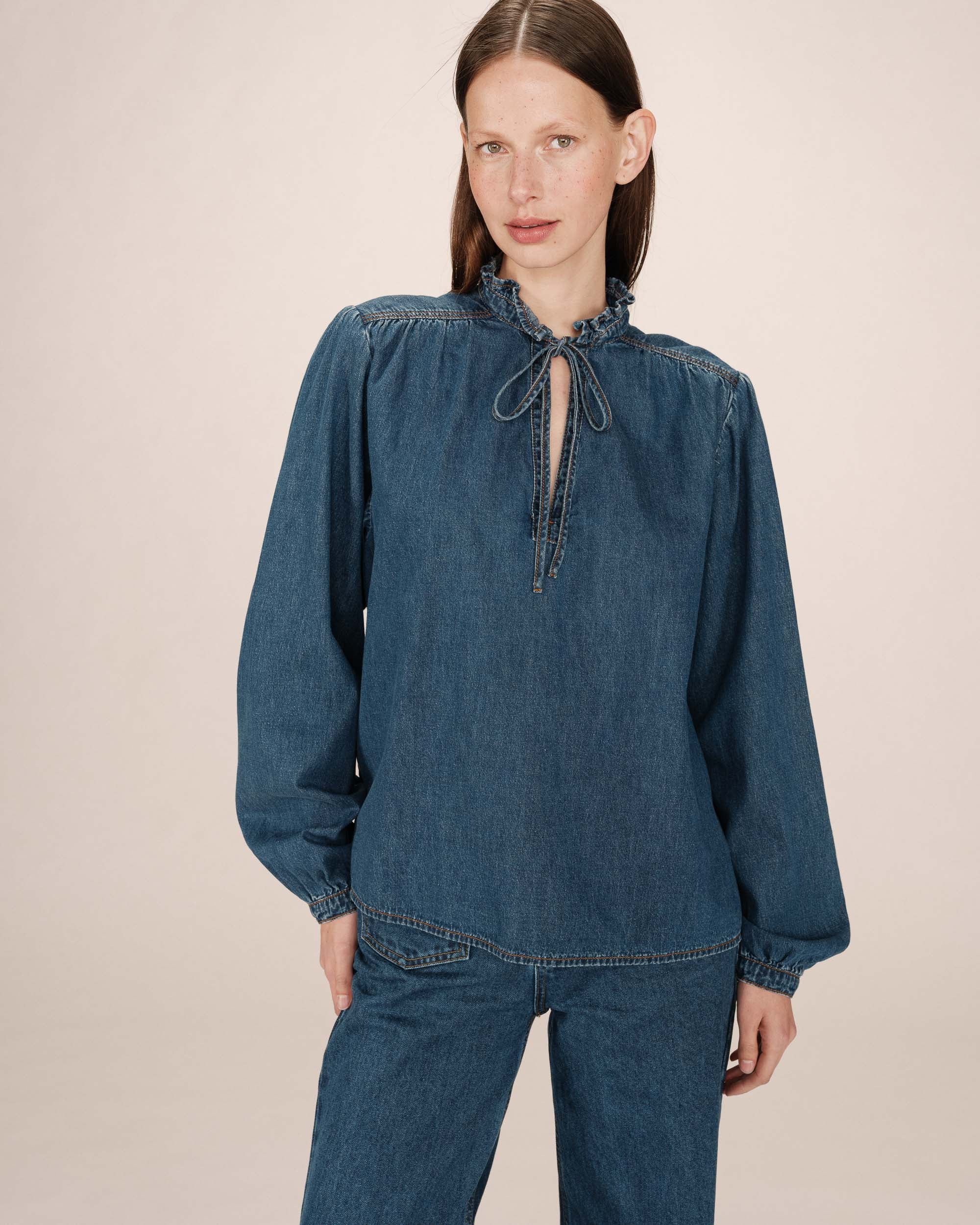 Denim blouse medium blue Salsa