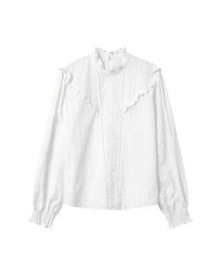 Blouse à volants ivoire Seduisante