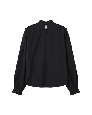 Ruffled blouse black Seduisante
