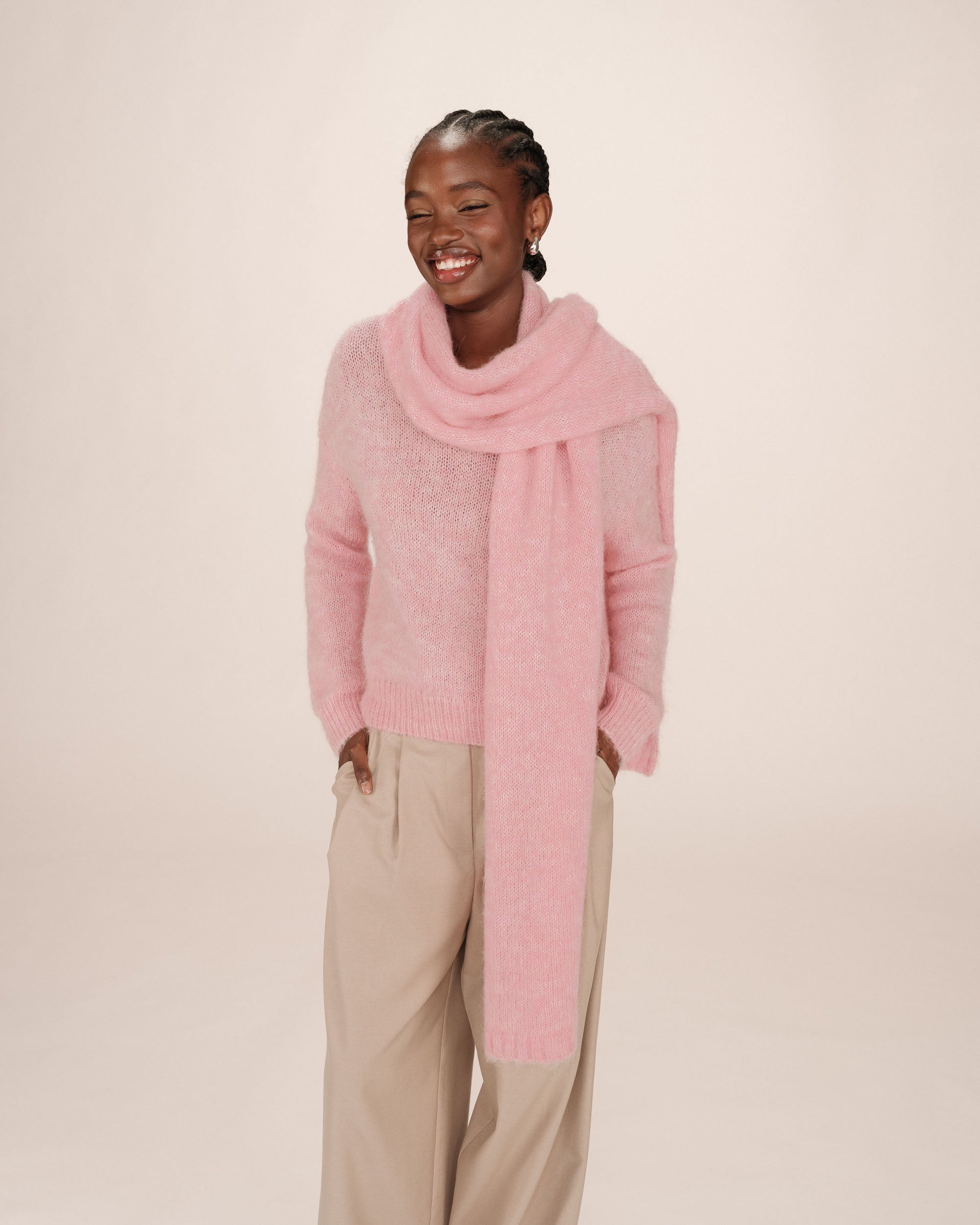 Alpaca wool sweater pink crystal Sabado