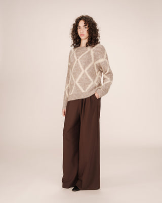 Wool patterned sweater greige Salinger