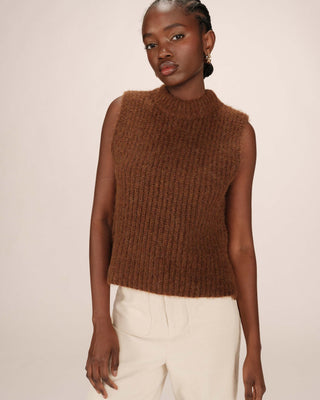 Pull laine et alpaga acajou Sablon