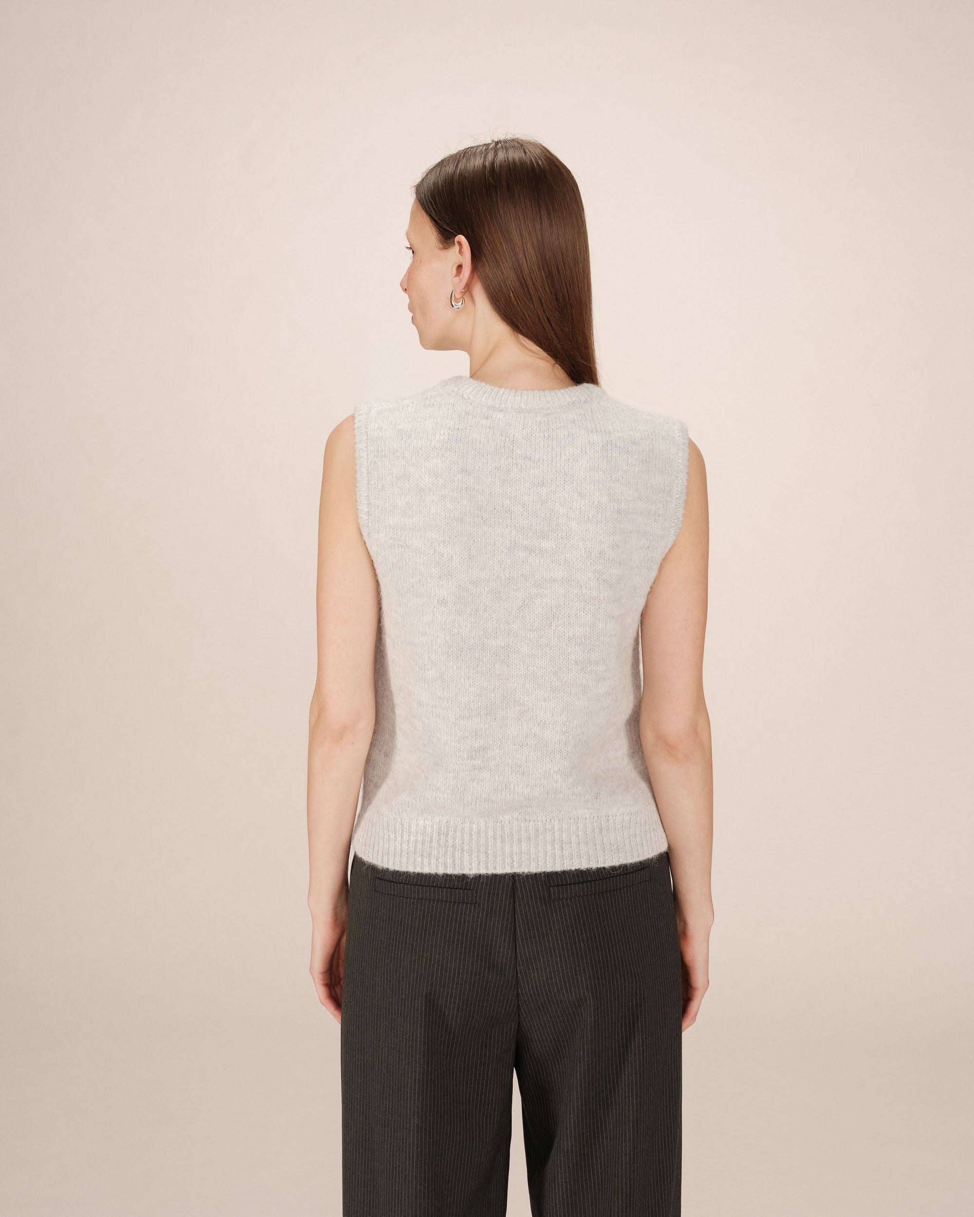 Pull sans manches gris Say