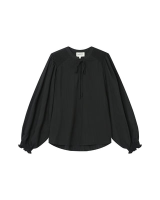 Tie-neck blouse black Serinda