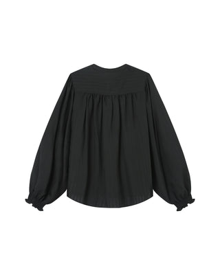 Tie-neck blouse black Serinda