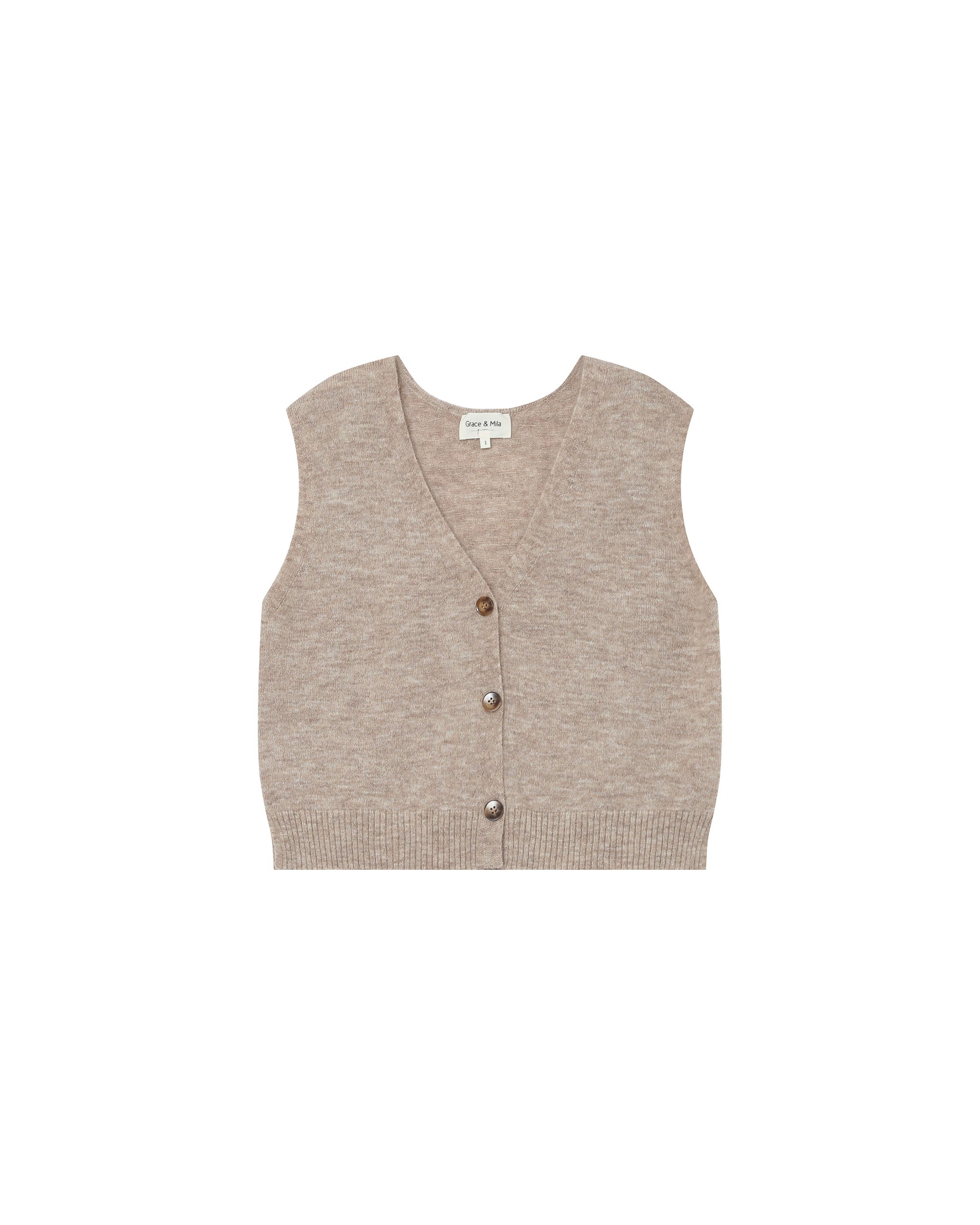 Sleeveless cardigan beige Santa