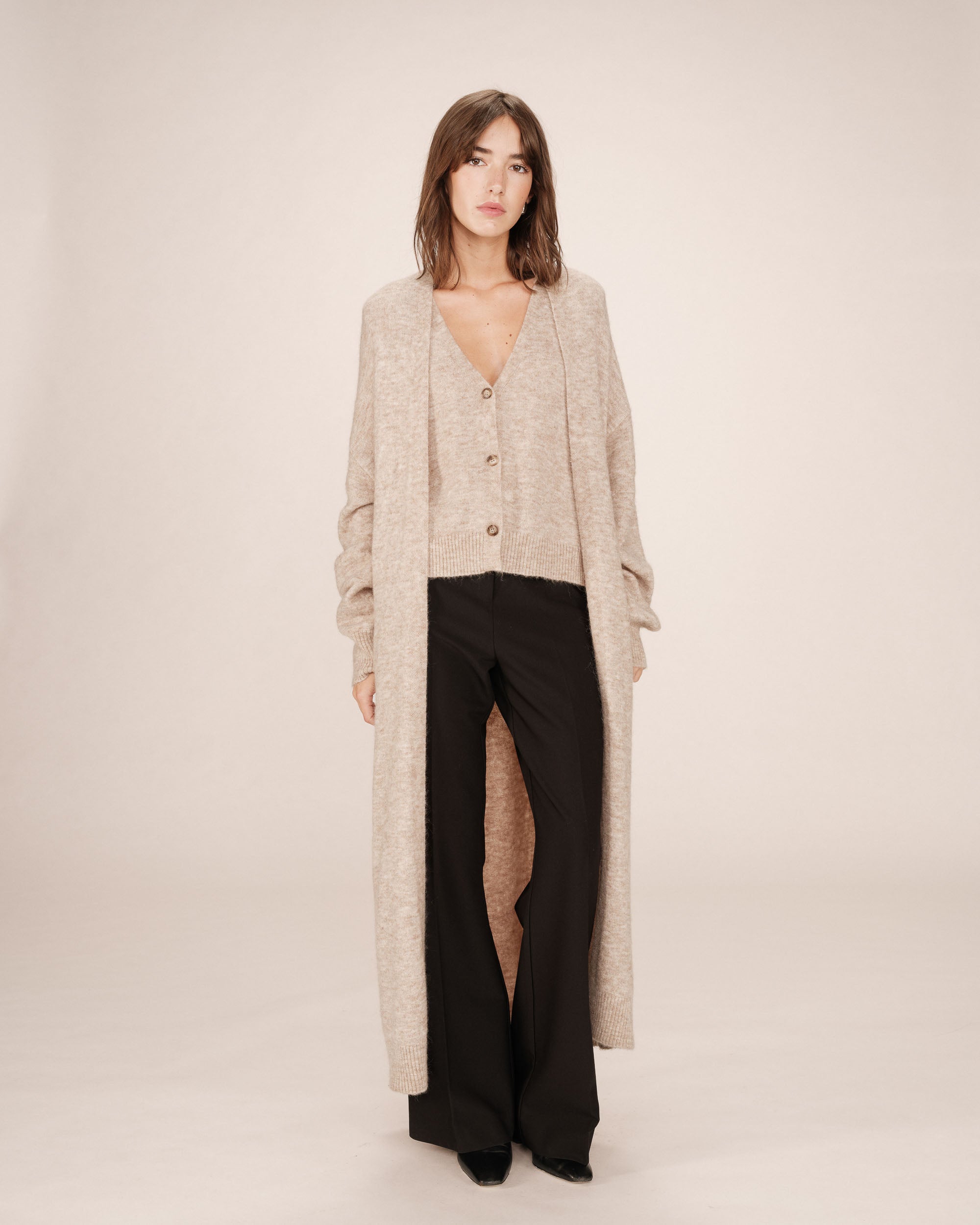 Cardigan long beige Santiago