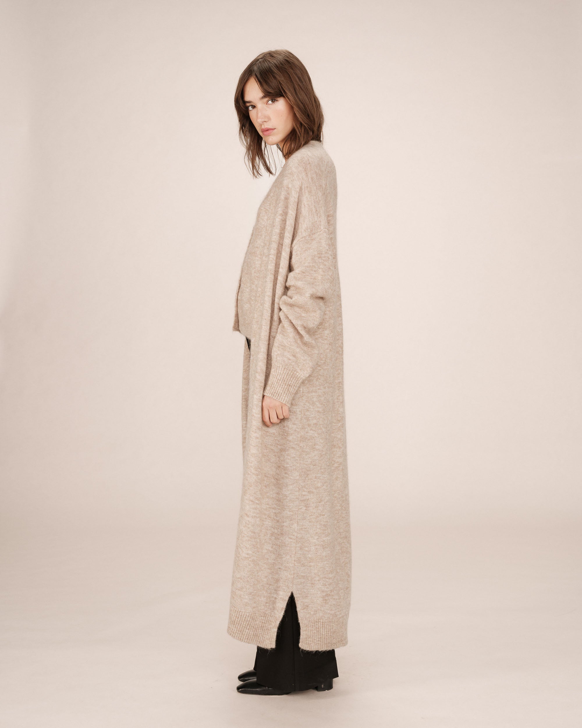 Cardigan long beige Santiago