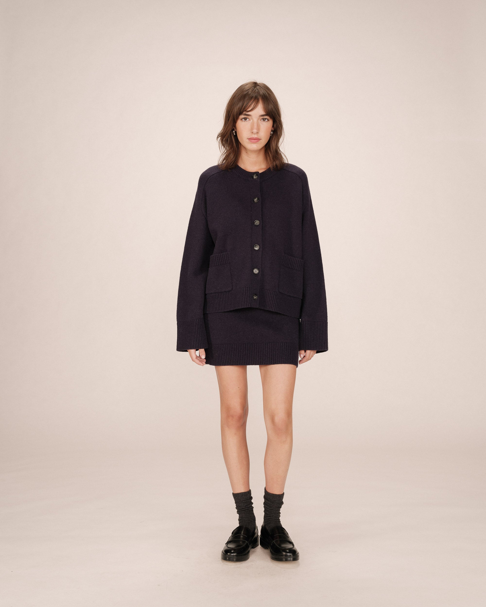 Oversized cardigan navy Sanson