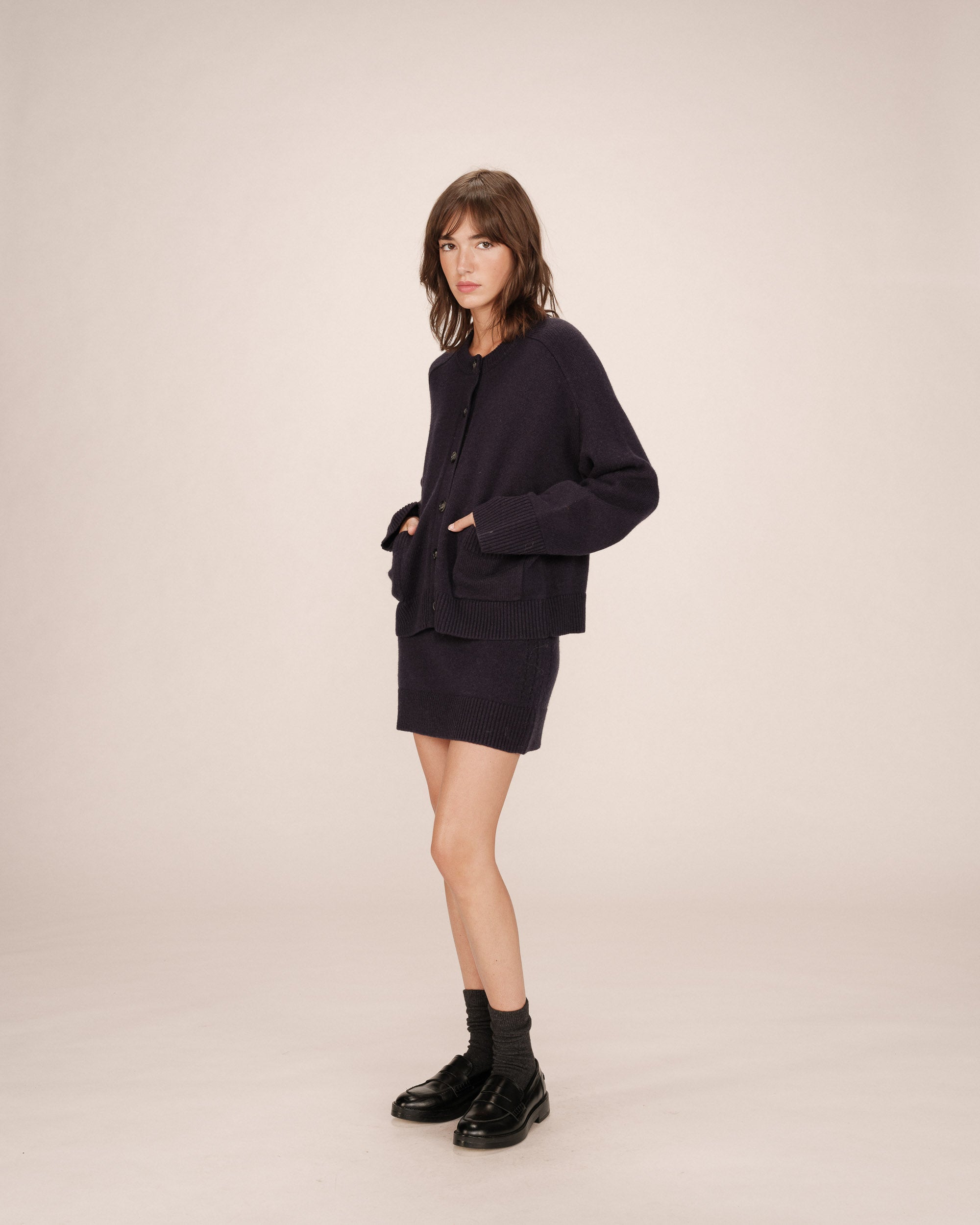 Oversized cardigan navy Sanson