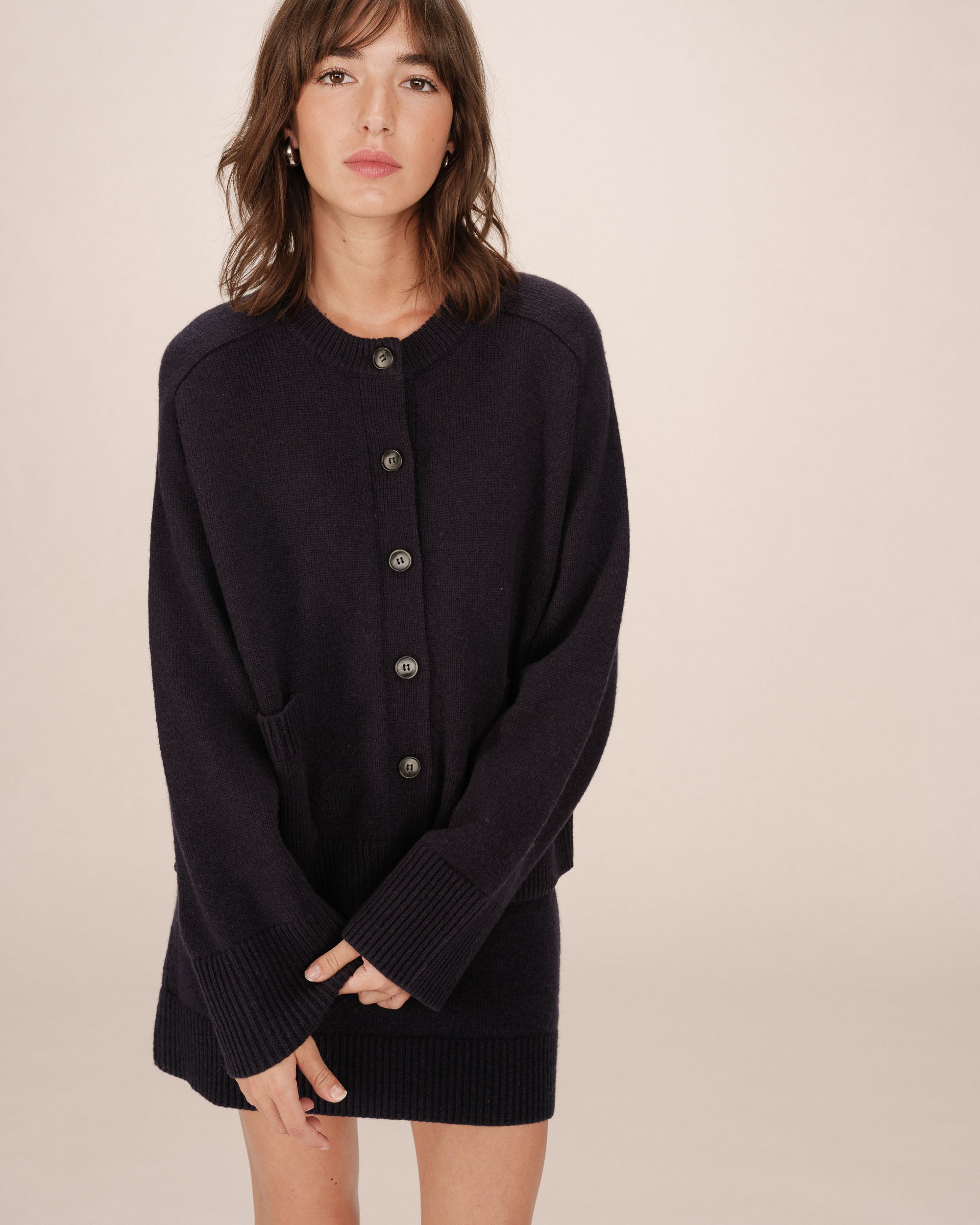 Oversized cardigan navy Sanson