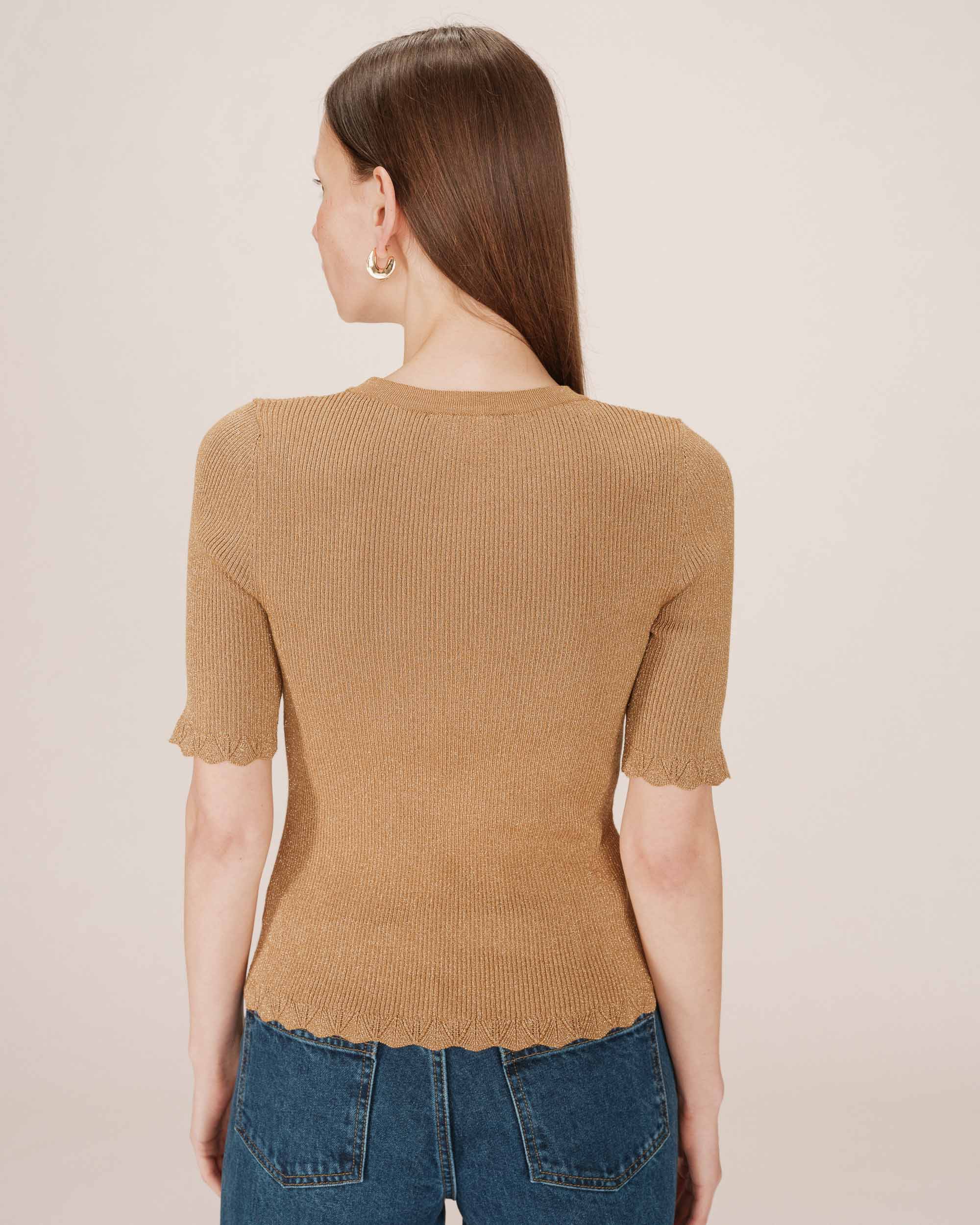 Pull en lurex ocre Saturne