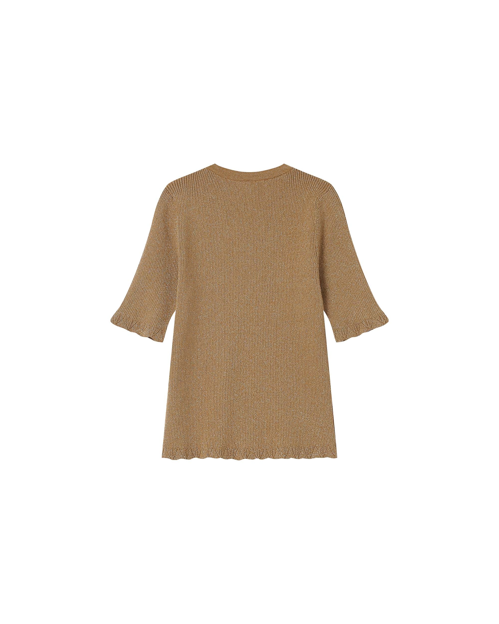 Pull en lurex ocre Saturne
