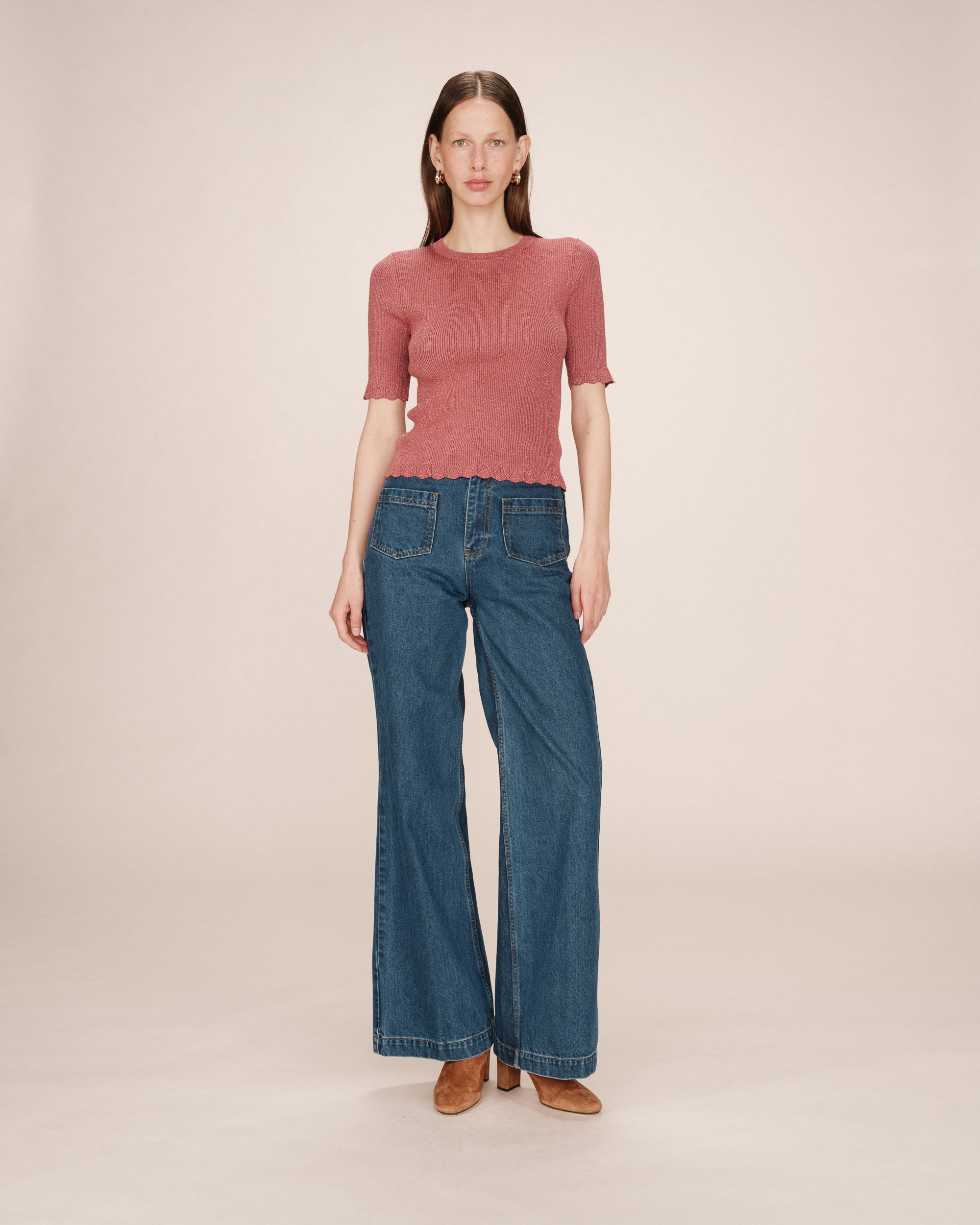 Lurex sweater terracotta Saturne