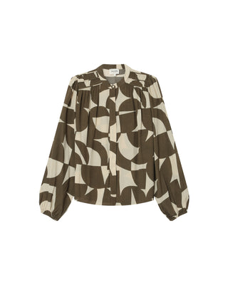 Two-tone print blouse olive Sorpresa