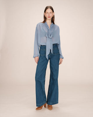 Tie-neck blouse blueberry Splendide