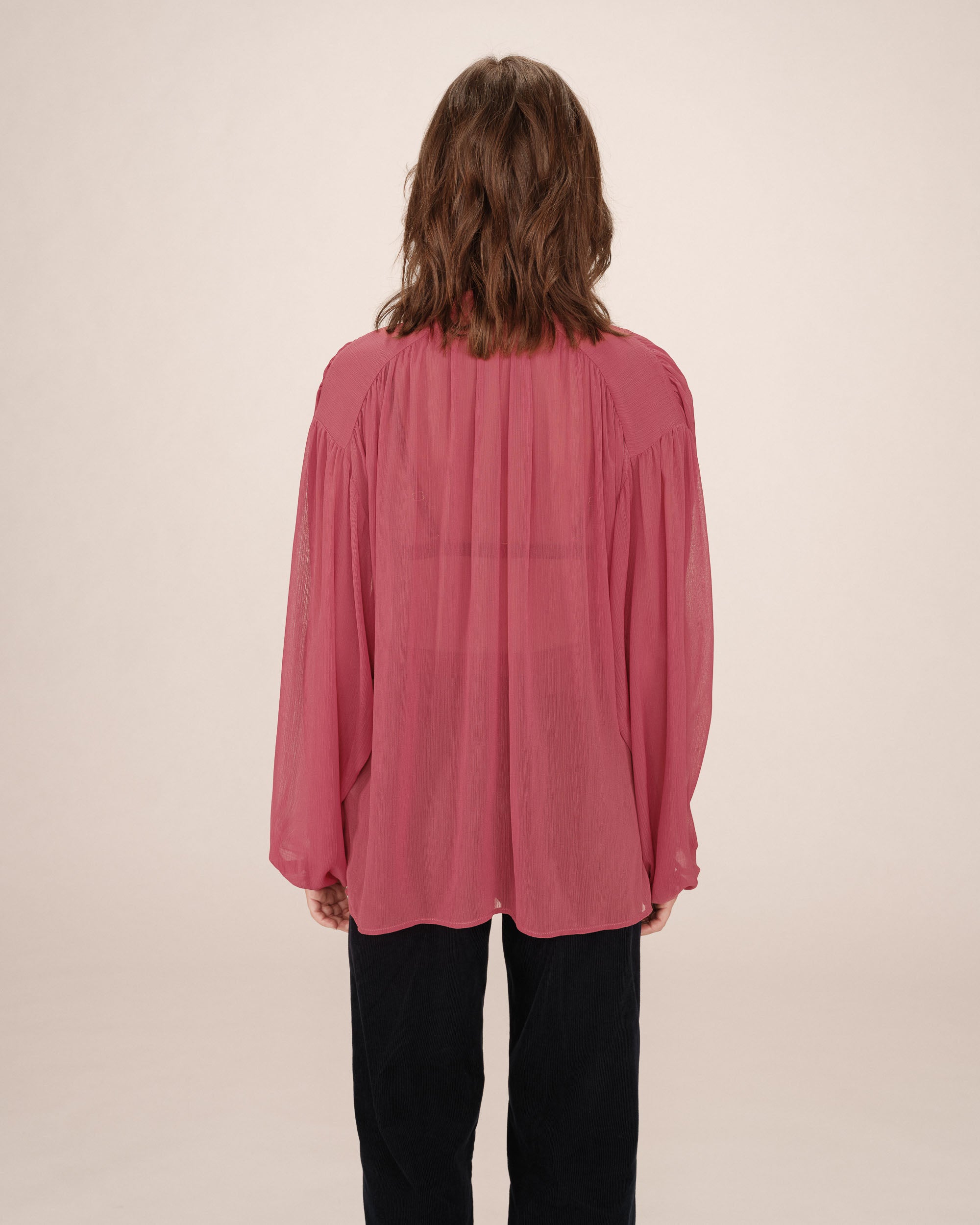 Tie-neck blouse blush Splendide