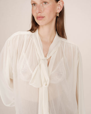 Tie-neck blouse ecru Splendide