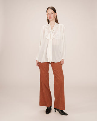 Tie-neck blouse ecru Splendide