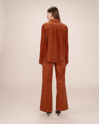 Corduroy overshirt brick Special