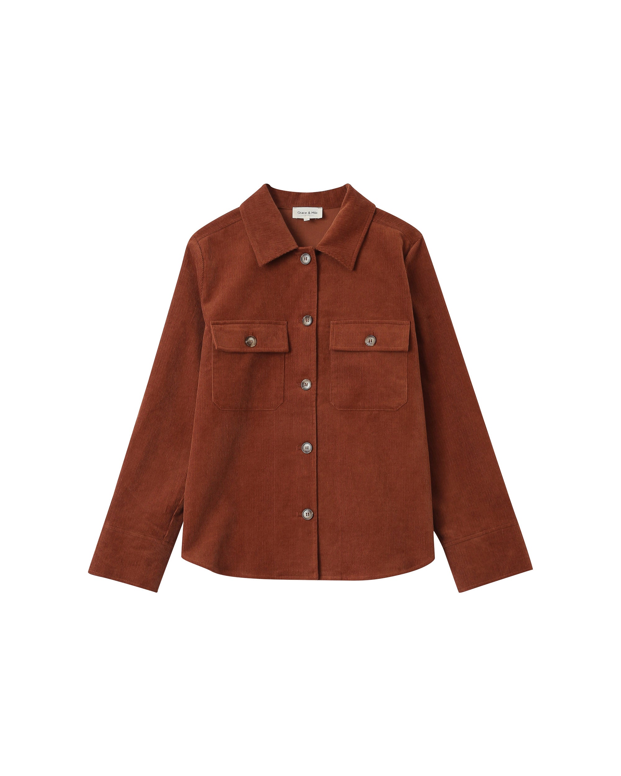 Corduroy overshirt brick Special